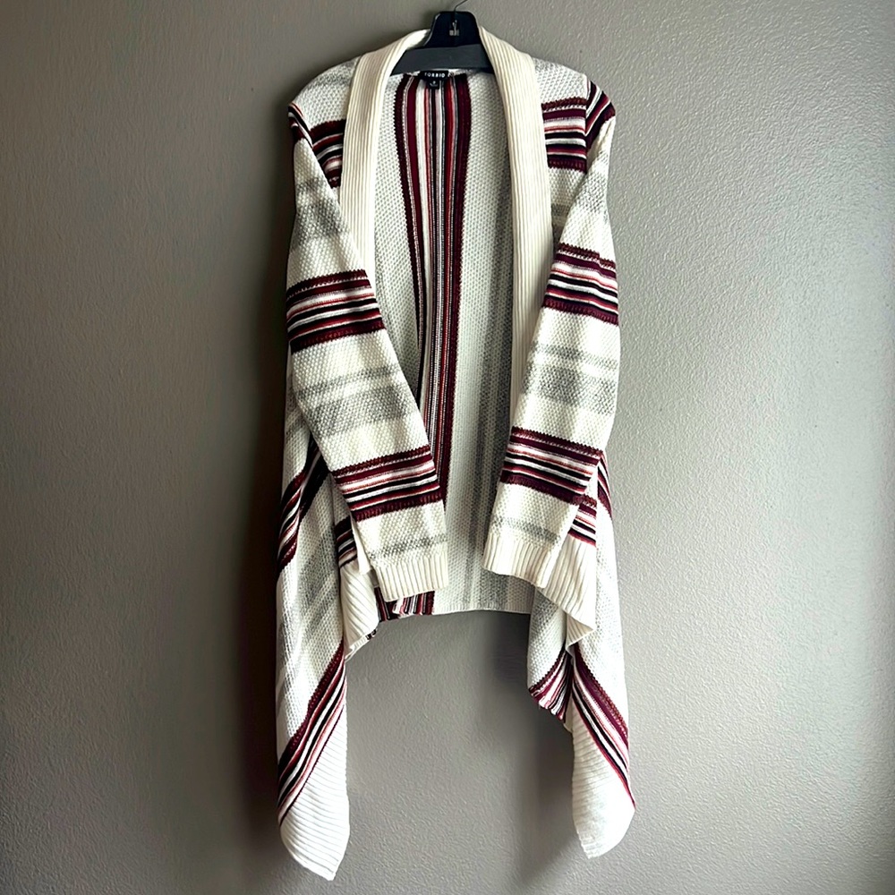 TORRID 2X Striped Knit Open Drape Duster Western Cardigan